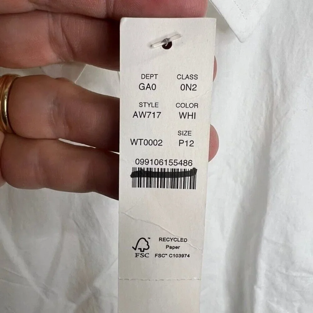 J.Crew $98 Petite Relaxed Fit Crisp Cotton Shirt Size P12 AW717 Monogrammed - Picture 5 of 7